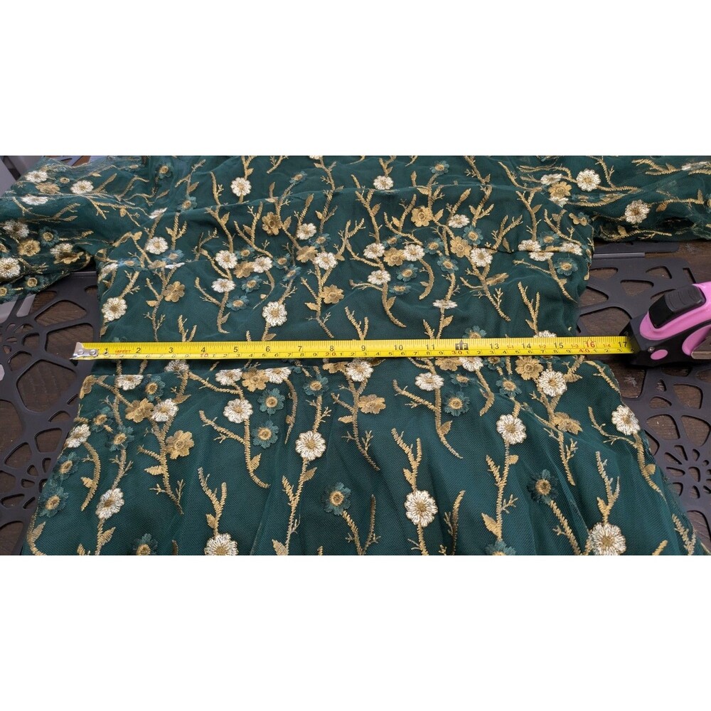 Baltic Born Arabella Maxi Dress XL Floral Embroidered Tulle Wedding Event Green - Picture 11 of 12